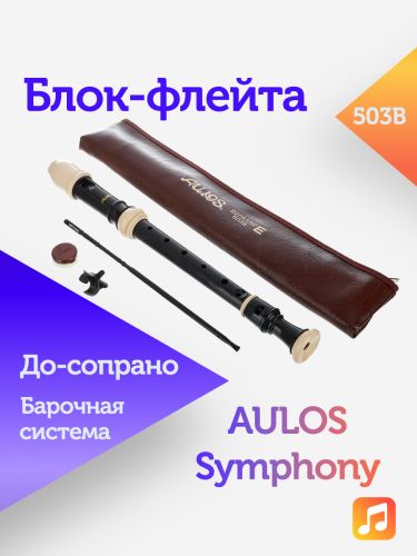 Блок-флейта Aulos Symphony 503B пластиковая, До-сопрано, барочная система