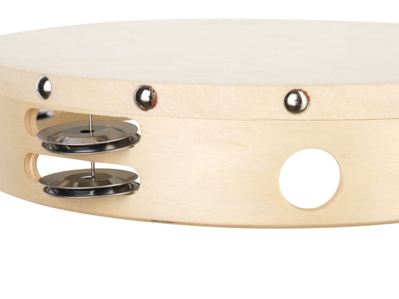 Тамбурин Fleet FLT-TH10-16 с кожей с 16 бубенцами