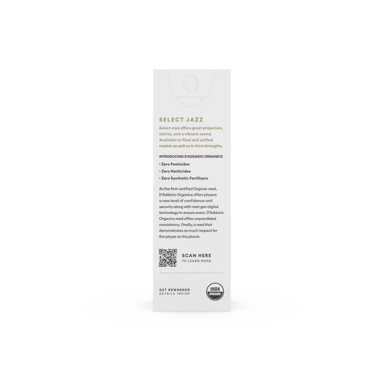 Трости для тенор саксофона D'Addario Organic Select Jazz filed №3S (5 шт)