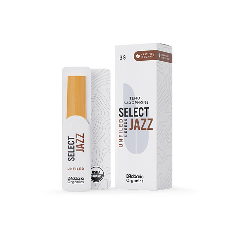 Трости для тенор саксофона D'Addario Organic Select Jazz Unfiled №3S (5 шт)