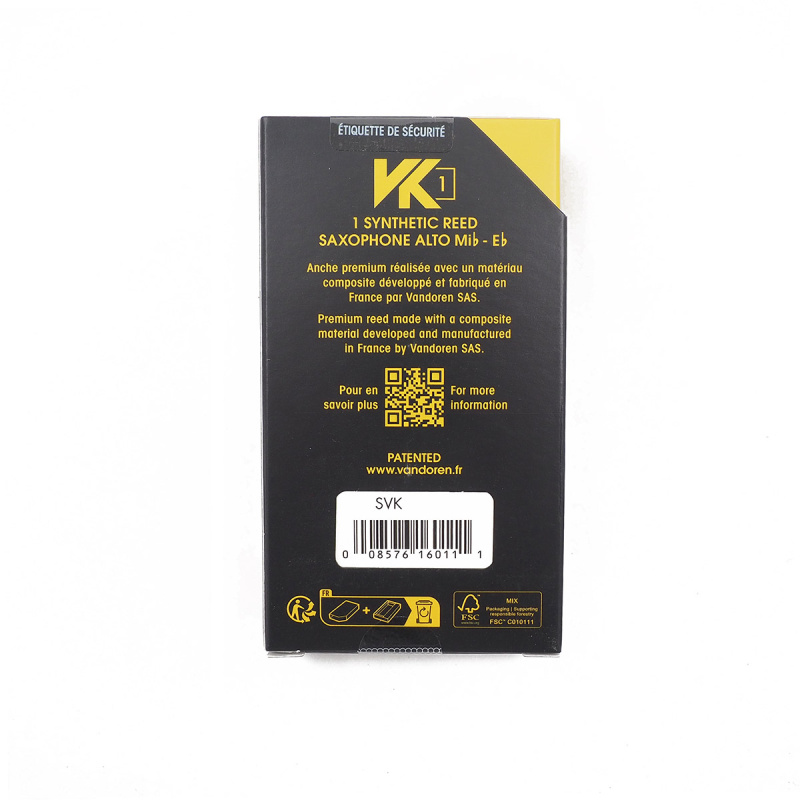 Трость для альт саксофона Vandoren VK1 30 пластиковая