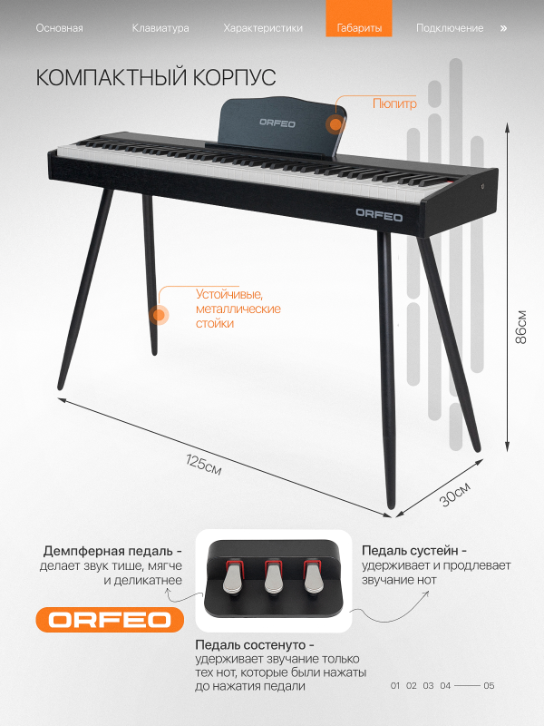 Цифровое пианино Orfeo E-4 черное