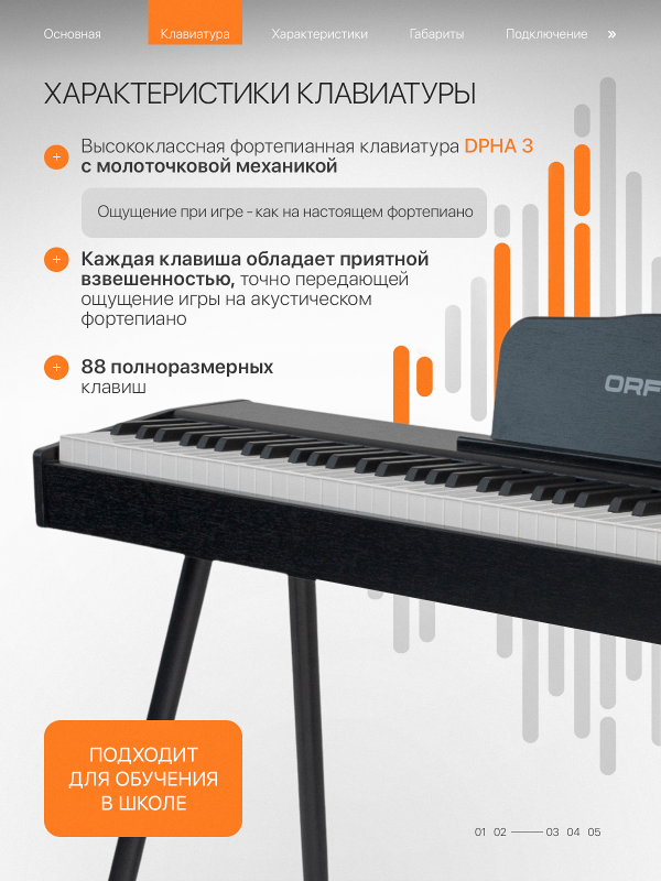 Цифровое пианино Orfeo E-4 черное