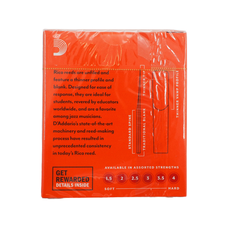 Трости для кларнета Rico №2,5 Bb (10 шт) Трости для кларнета Rico №2,5 Bb (10 шт)