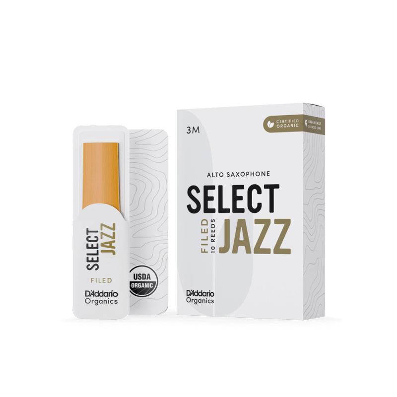 Трости для альт саксофона D'Addario Organic Select Jazz filed №3M (10 шт)